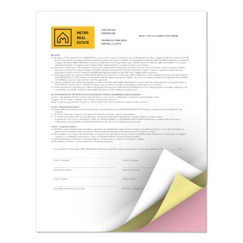 xerox Revolution Carbonless 3-Part Paper, 8.5 x 11, White/Canary/Pink, 5, 000/Carton