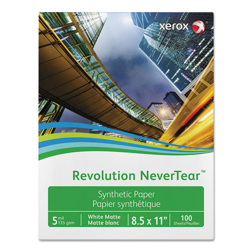 xerox Revolution NeverTear, 8 mil, 8.5 x 11, Smooth White, 500/Ream