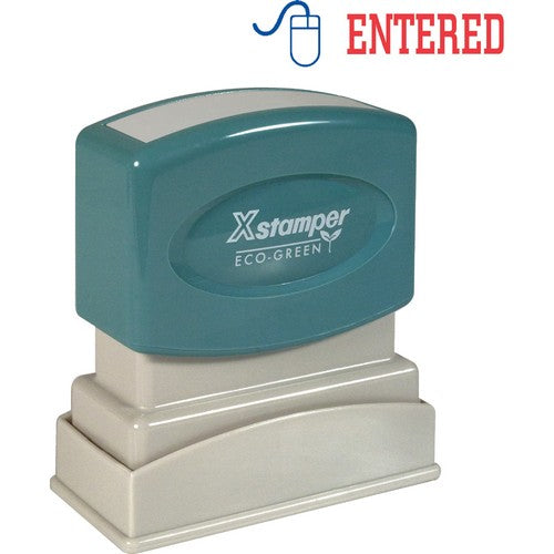 Xstamper Red/Blue ENTERED Title Stamp - 2027