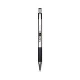 Zebra F-301 Ballpoint Pen, Retractable, Bold 1.6 mm, Black Ink, Stainless Steel/Black Barrel, 12/Pack