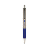 Zebra F-402 Ballpoint Pen, Retractable, Fine 0.7 mm, Blue Ink, Stainless Steel/Blue Barrel, 2/Pack