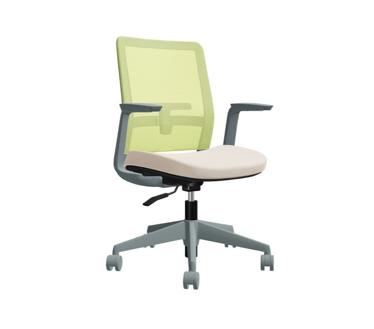 Global Factor – Smart and Chic Lime Mesh Synchro-Tilter Mid-Back Chair in Vinyl, Perfect for your State-of-the-Art Office, Home and Business.